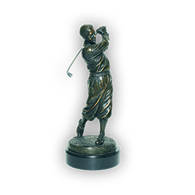 BZ007-39 - Trophée Golfeur en bronze véritable 39 cm