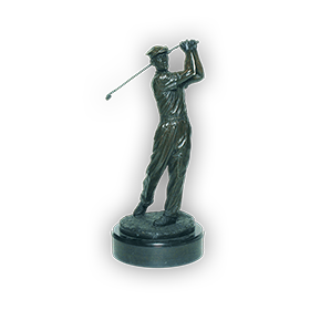 BZ008-36 - Trophée Golfeur en bronze véritable 36 cm